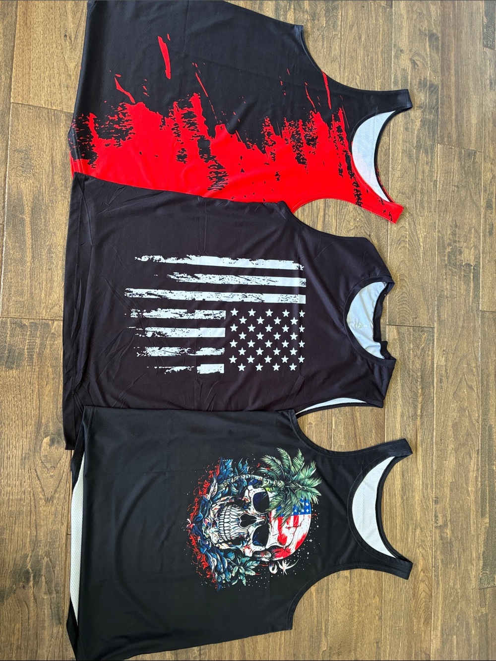 Men's Black & Red Graphic Tank Top - Unbranded